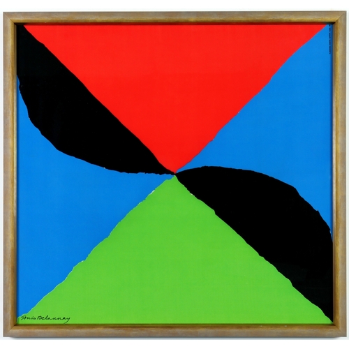 88 - SONIA DELAUNAY. ABSTRACT ON SILK. (d) signed in the plate, edition: Jacques Damase, Paris, 1987, 85c... 