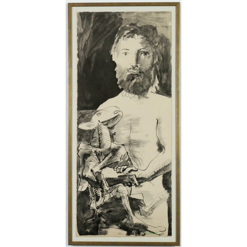 93 - PABLO PICASSO. LHOMME AU MOUTON. (d) pochoir on Richard de Bas paper, suite: La Flute Double, publi... 