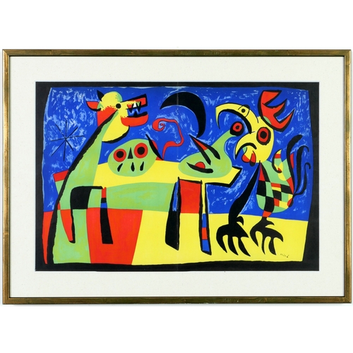97 - JOAN MIRO. THE DOG BARKING AT THE MOON. (d) lithograph signed in the plate, 1952, printed by Mourlot... 
