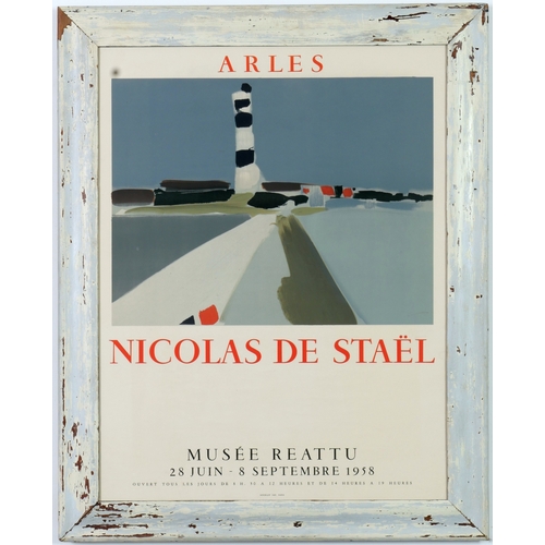 99 - NICOLAS DE STAEL. ARLES. (d) rare lithographic poster, 1958, printed by Mourlot, distressed frame, 6... 