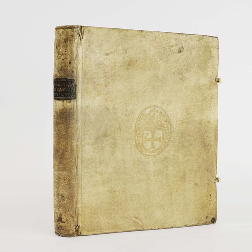 101 - ANTIQUARIAN BOOK REGARDING ROMAN NUMISMATICS. Possibly 17th century. Square 8vo. 72 engravings of st... 