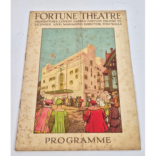 110 - LAURENCE OLIVIER SIGNED FORTUNE THEATRE PROGRAMME, PLUS OTHERS (3). Two ca. 1930s theatre playbills.... 