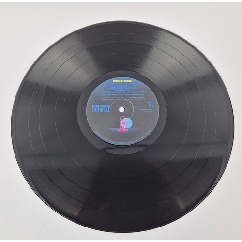 113 - MARIANNE FAITHFULL, SIGNED BROKEN ENGLISH LP. Faithfull's seventh studio album, signed and inscribed... 