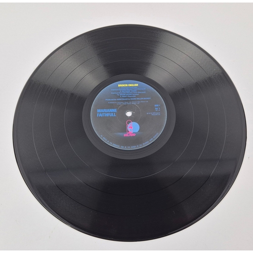 113 - MARIANNE FAITHFULL, SIGNED BROKEN ENGLISH LP. Faithfull's seventh studio album, signed and inscribed... 