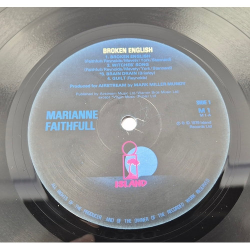 113 - MARIANNE FAITHFULL, SIGNED BROKEN ENGLISH LP. Faithfull's seventh studio album, signed and inscribed... 