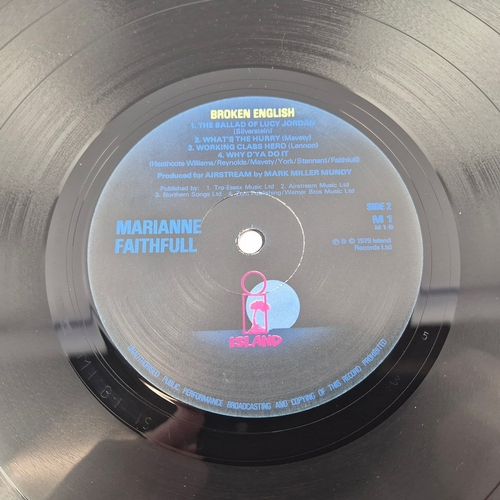 113 - MARIANNE FAITHFULL, SIGNED BROKEN ENGLISH LP. Faithfull's seventh studio album, signed and inscribed... 