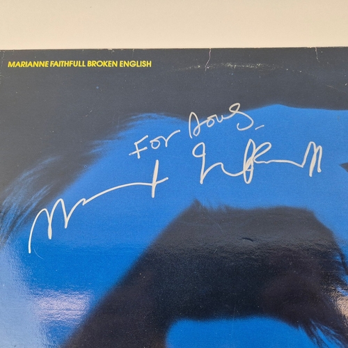 113 - MARIANNE FAITHFULL, SIGNED BROKEN ENGLISH LP. Faithfull's seventh studio album, signed and inscribed... 