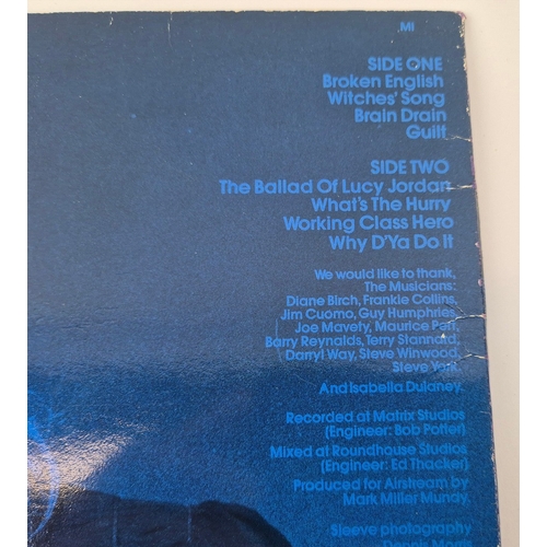 113 - MARIANNE FAITHFULL, SIGNED BROKEN ENGLISH LP. Faithfull's seventh studio album, signed and inscribed... 