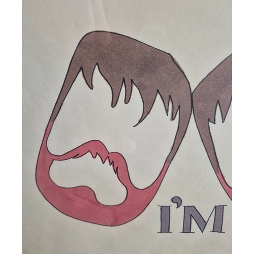 127 - JOHN LENNON, STEPHEN VERONA. 'SHE SAID SO' / 'I FEEL FINE', CEL 66 ORIGINAL ARTWORK. An original dra... 