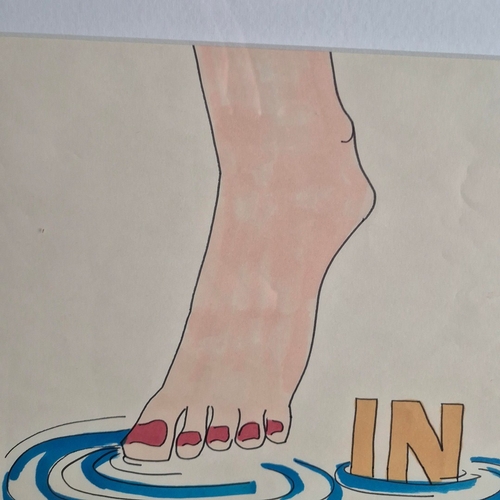 128 - JOHN LENNON, STEPHEN VERONA. 'SHE SAID SO' / 'I FEEL FINE', CEL 67 ORIGINAL ARTWORK. An original dra... 