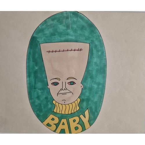 135 - JOHN LENNON, STEPHEN VERONA. 'SHE SAID SO' / 'I FEEL FINE', CEL 141 ORIGINAL ARTWORK. An original dr... 