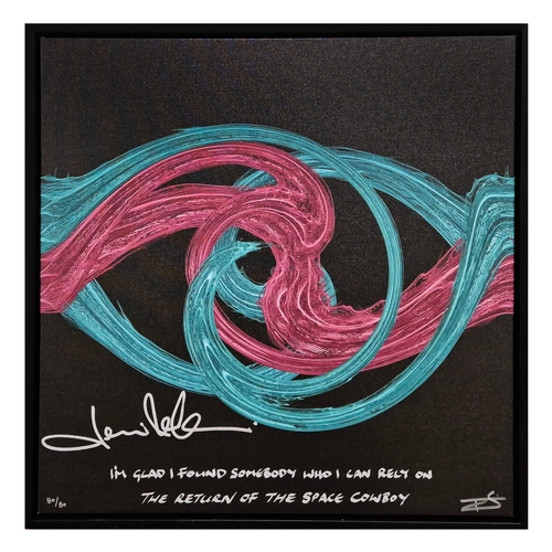 145 - SPACE COWBOY, JAMIROQUAI, SIGNED BY JAY KAY. Limited edition Soundwaves Artwork created from the aud... 