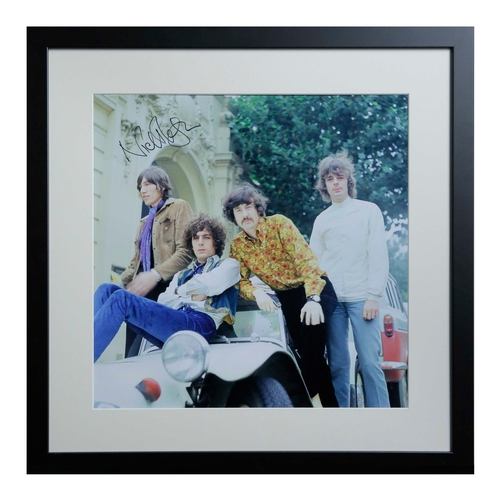 157 - PINK FLOYD, 1967, SIGNED BY NICK MASON. A photograph from a car photoshoot with rock band Pink Floyd... 