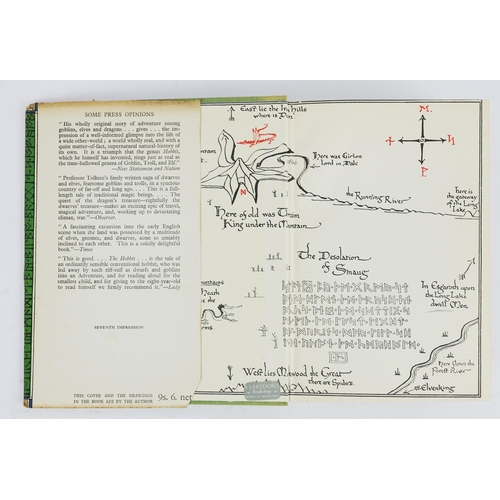 16 - J.R.R. TOLKIEN. THE HOBBIT, 1955, UK 7TH IMPRESSION WITH DUST JACKET. London: Allen & Unwin, 1955. 2... 