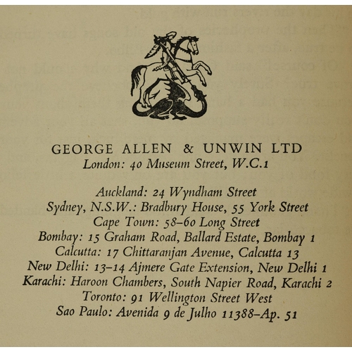 16 - J.R.R. TOLKIEN. THE HOBBIT, 1955, UK 7TH IMPRESSION WITH DUST JACKET. London: Allen & Unwin, 1955. 2... 