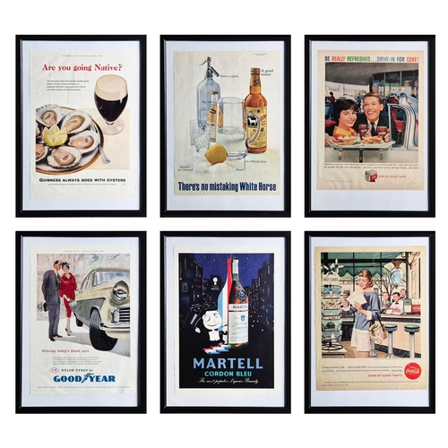 163 - SIX VINTAGE ADVERTISING POSTERS (6). A set of six vintage American advertising posters, 1950s and 60... 