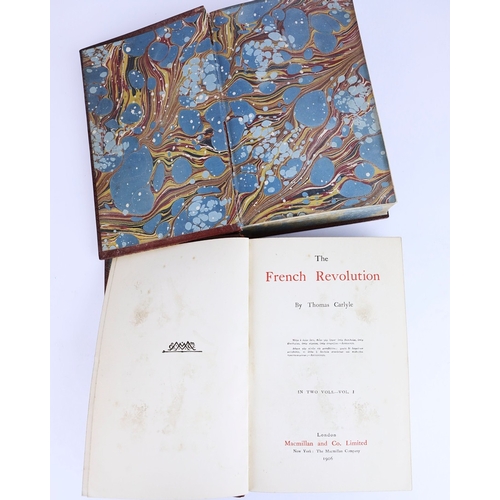 28 - THOMAS CARLYLE. THE FRENCH REVOLUTION, 2 VOLS, 1906 (2). London: Macmillan and Co Ltd., 1906. Two vo... 