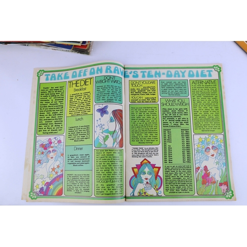 47 - VINTAGE RAVE MAGAZINES, NEAR FULL RUN OF 72 ISSUES, 1964-71. Rave Magazines, 72 issues of the UK's i... 