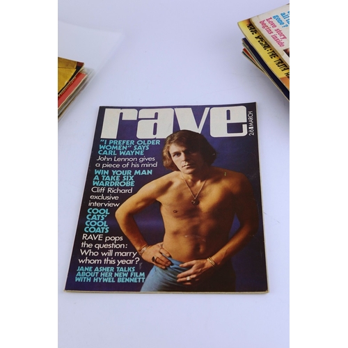 47 - VINTAGE RAVE MAGAZINES, NEAR FULL RUN OF 72 ISSUES, 1964-71. Rave Magazines, 72 issues of the UK's i... 