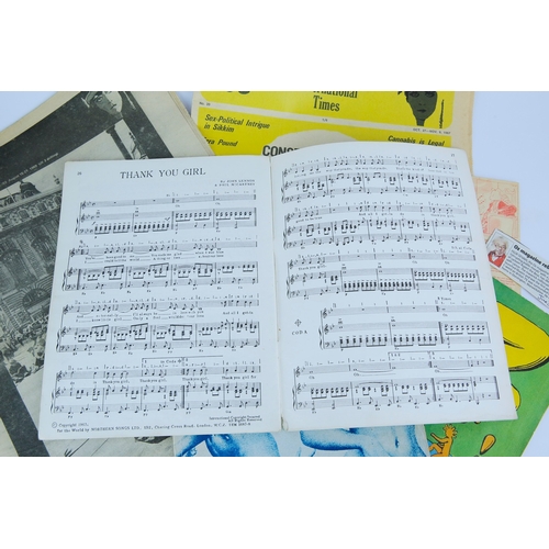 48 - A COLLECTION OF 1960s CULTURAL EPHEMERA (5). To include:
 The Fabulous Beatles Souvenir Song Album ... 