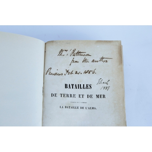 63 - COMTE E. BOUËT-WILLAUMEZ. BATAILLES DE TERRE ET DE MER, SIGNED. Comte E. Bouet-Willaumez, Batailles ... 