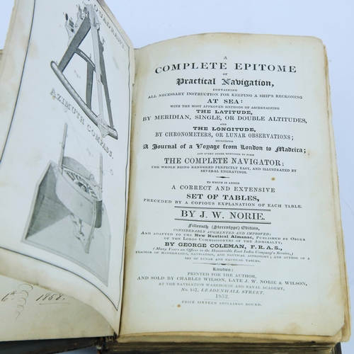 64 - JOHN NORIE. A COMPLETE EPITOME OF PRACTICAL NAVIGATION, 1852. London: J.W. Norie & Co., 1852. Fiftee... 