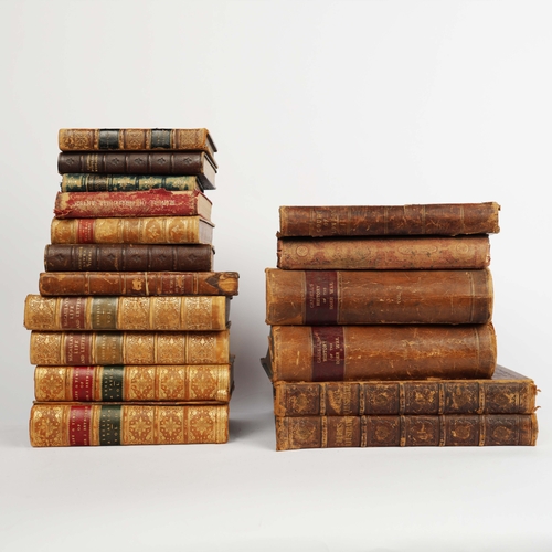 76 - A COLLECTION OF ANTIQUARIAN BOOKS (17). Mixed genre, most 19th century. All hardcover and most with ... 