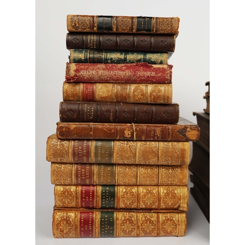 76 - A COLLECTION OF ANTIQUARIAN BOOKS (17). Mixed genre, most 19th century. All hardcover and most with ... 