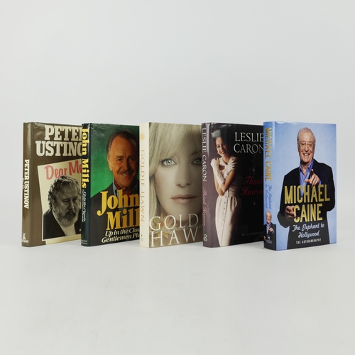 8 - FIVE SIGNED, 1ST EDITION CELEBRITY AUTOBIOGRAPHIES, INCL. MICHAEL CAINE (5). Titles include: Michael... 