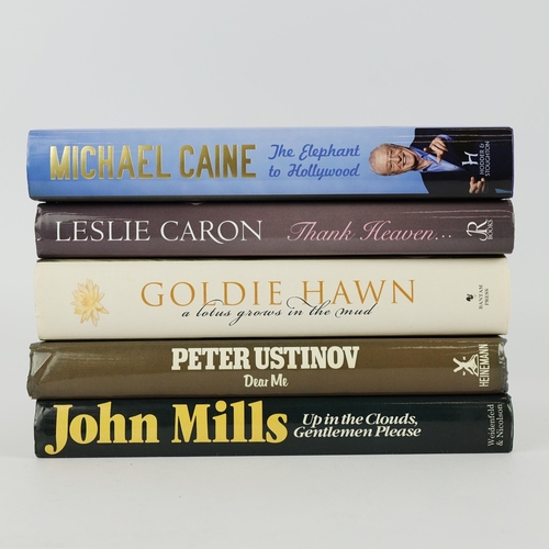 8 - FIVE SIGNED, 1ST EDITION CELEBRITY AUTOBIOGRAPHIES, INCL. MICHAEL CAINE (5). Titles include: Michael... 