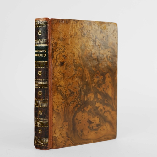 80 - HESTHER LYNCH PIOZZI. ANECDOTES OF THE LATE SAMUEL JOHNSON..., 1786. Piozzi, Hesther Lynch. Anecdote... 