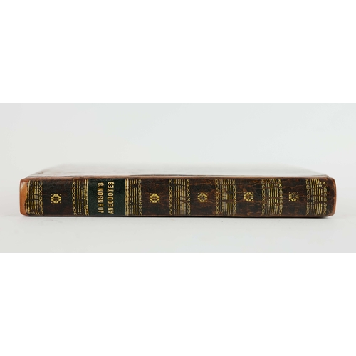80 - HESTHER LYNCH PIOZZI. ANECDOTES OF THE LATE SAMUEL JOHNSON..., 1786. Piozzi, Hesther Lynch. Anecdote... 