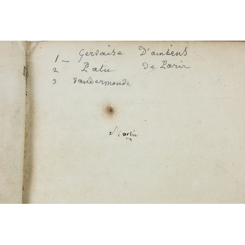 82 - 18TH CENTURY BOOK OF MEDICAL THESES. A book of medical theses presented between 1748-1758. Latin. In... 