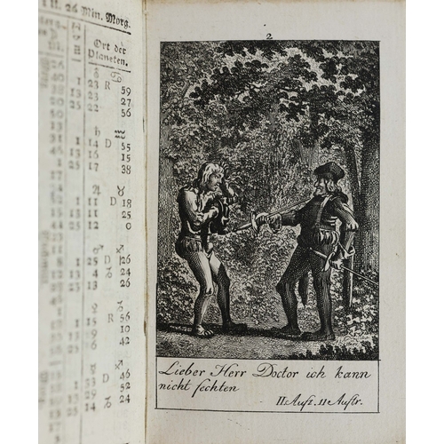 88 - J.C. DIETERICH. GOETTINGER TASCHEN-CALENDAR (POCKET CALENDAR), 1787. 12mo. Contemporary mottled tort... 
