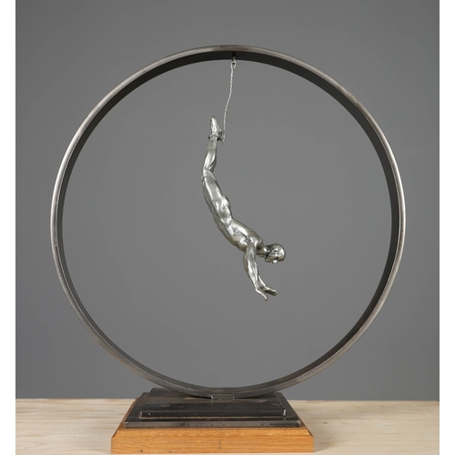 10 - CONTEMPORARY SCHOOL. ACROBATS IN RINGS (2). each 62cm H approx. (2).