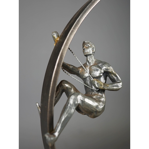 10 - CONTEMPORARY SCHOOL. ACROBATS IN RINGS (2). each 62cm H approx. (2).