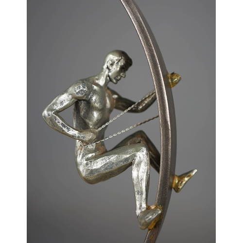 10 - CONTEMPORARY SCHOOL. ACROBATS IN RINGS (2). each 62cm H approx. (2).