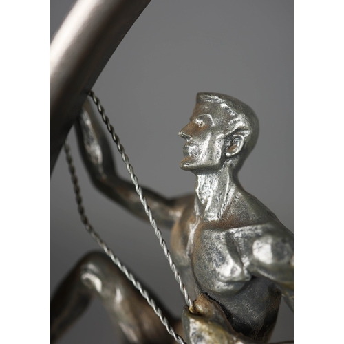 10 - CONTEMPORARY SCHOOL. ACROBATS IN RINGS (2). each 62cm H approx. (2).