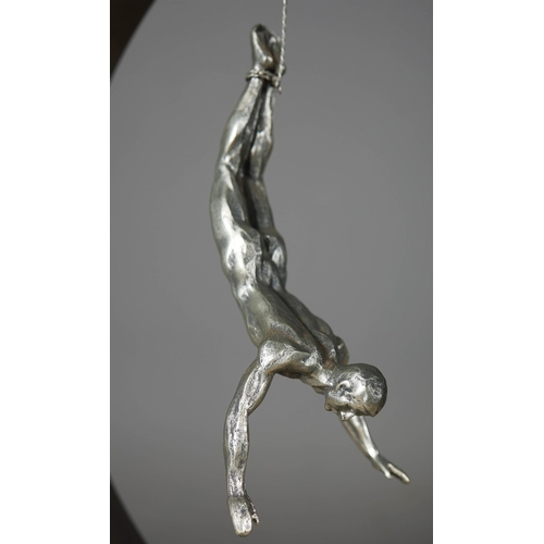 10 - CONTEMPORARY SCHOOL. ACROBATS IN RINGS (2). each 62cm H approx. (2).