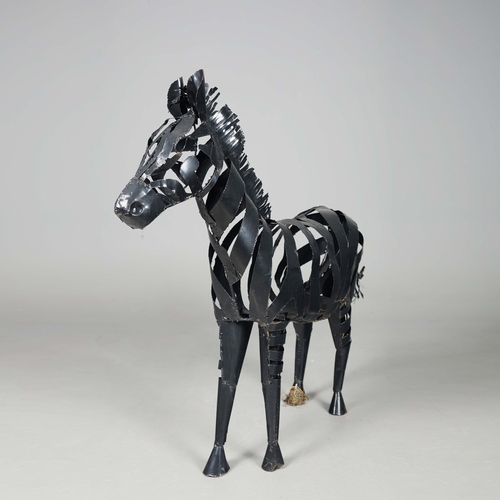 16 - IGNATIUS CHINYANI (ZIMBABWE) SMALL SCULPTURAL ZEBRA. 137cm x 150cm x 40cm approx.