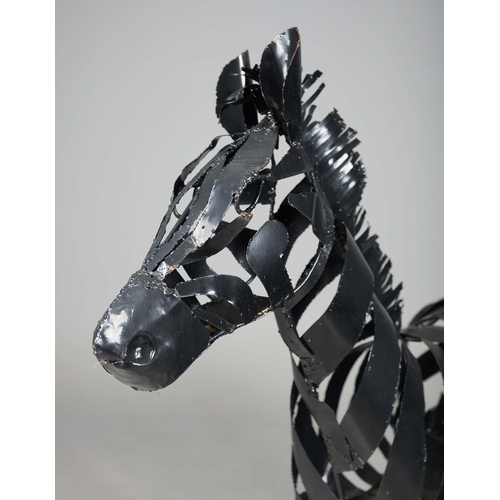 16 - IGNATIUS CHINYANI (ZIMBABWE) SMALL SCULPTURAL ZEBRA. 137cm x 150cm x 40cm approx.