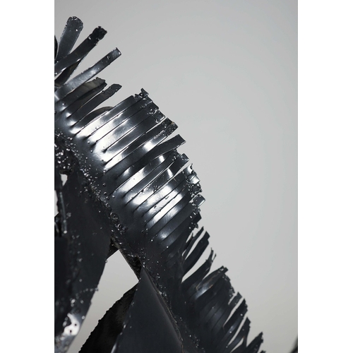 16 - IGNATIUS CHINYANI (ZIMBABWE) SMALL SCULPTURAL ZEBRA. 137cm x 150cm x 40cm approx.