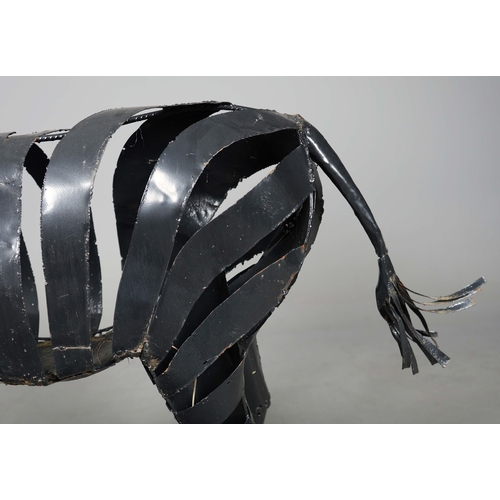 16 - IGNATIUS CHINYANI (ZIMBABWE) SMALL SCULPTURAL ZEBRA. 137cm x 150cm x 40cm approx.