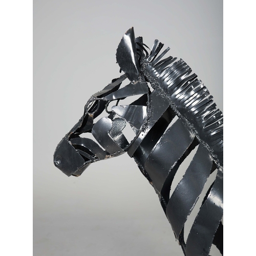 16 - IGNATIUS CHINYANI (ZIMBABWE) SMALL SCULPTURAL ZEBRA. 137cm x 150cm x 40cm approx.