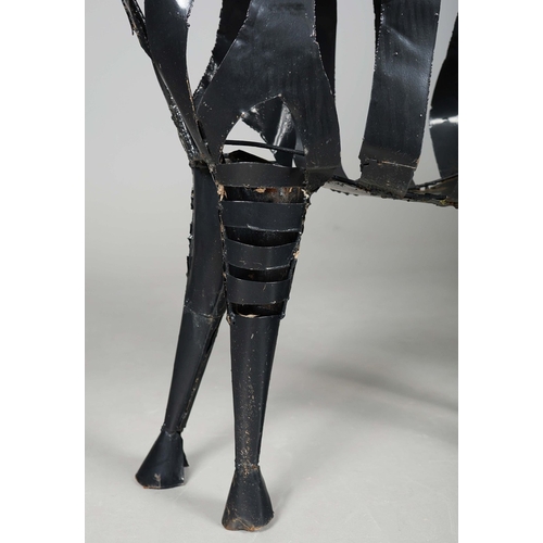 16 - IGNATIUS CHINYANI (ZIMBABWE) SMALL SCULPTURAL ZEBRA. 137cm x 150cm x 40cm approx.