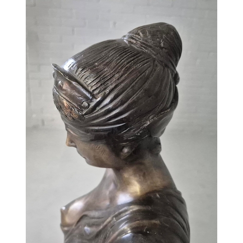 17 - STUDY OF LADY JUSTICE SCULPTURE. cast metal, 118cm H approx.