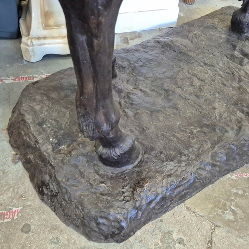 25 - LIFESIZE ROMAN SOLDIER ON HORSEBACK SCULPTURE. cast bronze, 295cm x 230cm x 125cm approx.