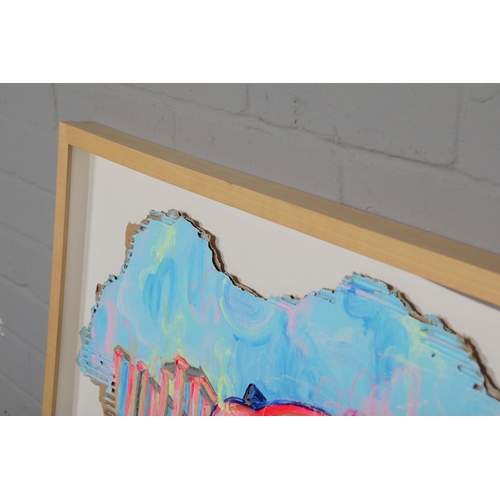 26 - OKOKUME (SPANISH B. 1985). TEMPLE OF POSEIDON. acrylic and oil pastel on cardboard, signed and dated... 