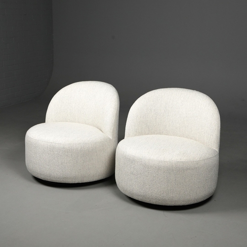 278 - ROBERT LANGFORD ELAINE SWIVEL CHAIRS, A PAIR. 74cm W each approx. (2).
