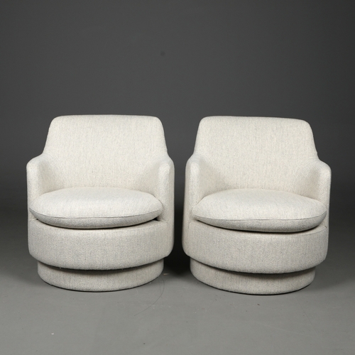 279 - ROBERT LANGFORD BUSHWICK SWIVEL CHAIRS, A PAIR. 71cm W approx. (2).